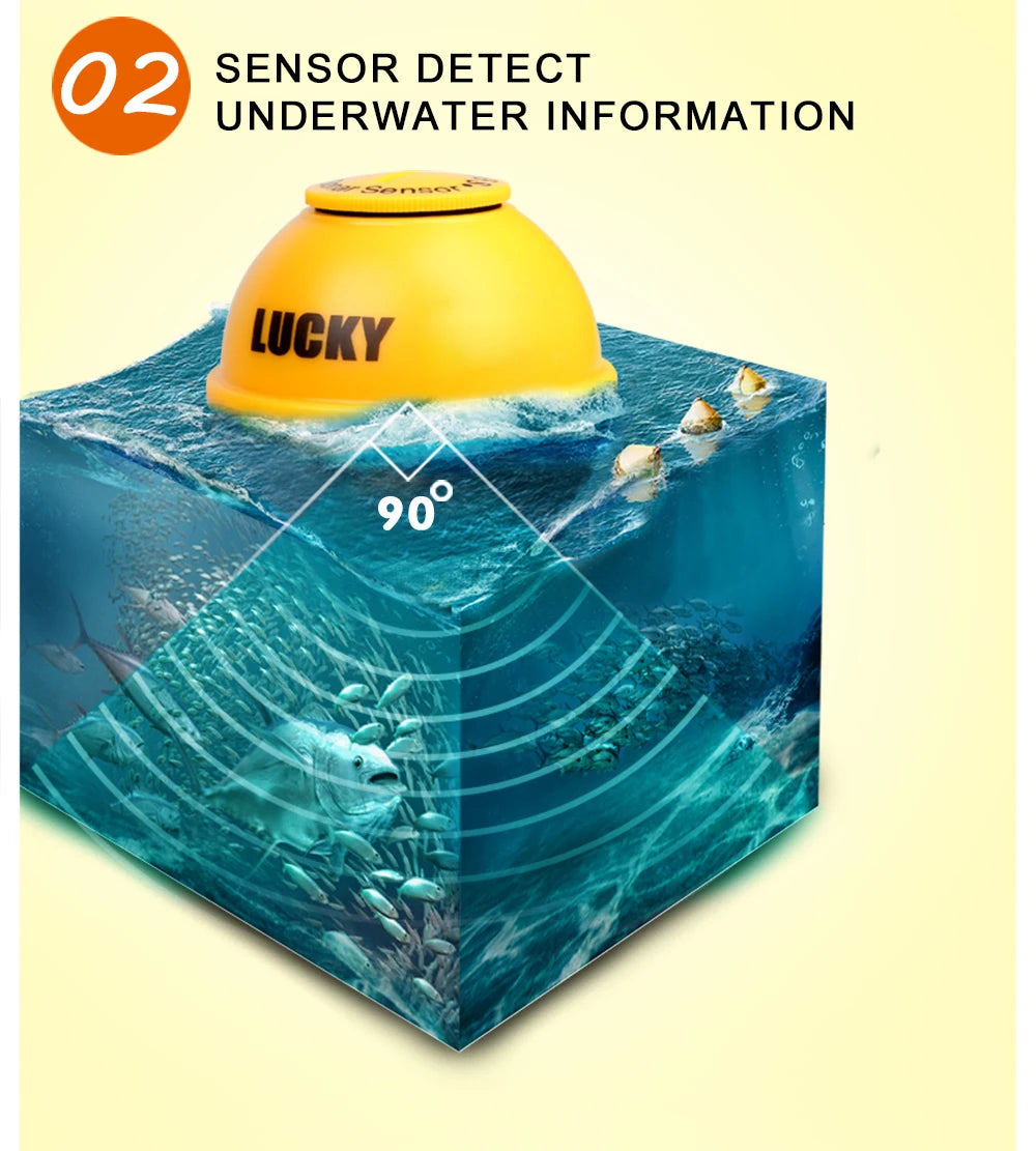 Lucky FFW718& FFW718LA Wireless Portable Fish Finder 45M/135FT Sonar Depth Sounder Alarm Ocean River Lake