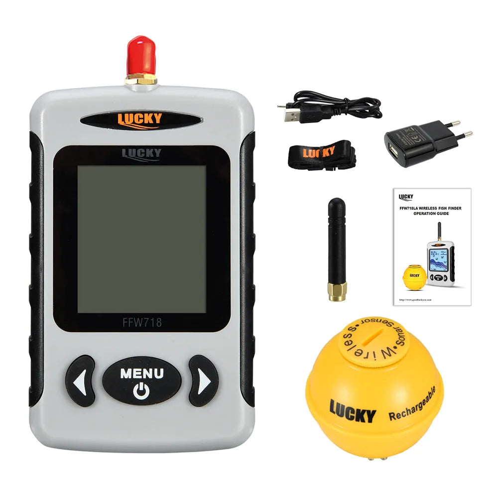 Lucky FFW718& FFW718LA Wireless Portable Fish Finder 45M/135FT Sonar Depth Sounder Alarm Ocean River Lake