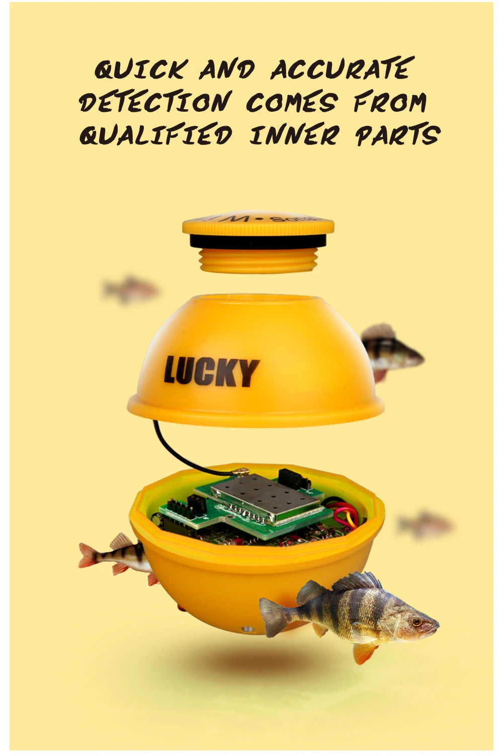 Lucky FFW718& FFW718LA Wireless Portable Fish Finder 45M/135FT Sonar Depth Sounder Alarm Ocean River Lake