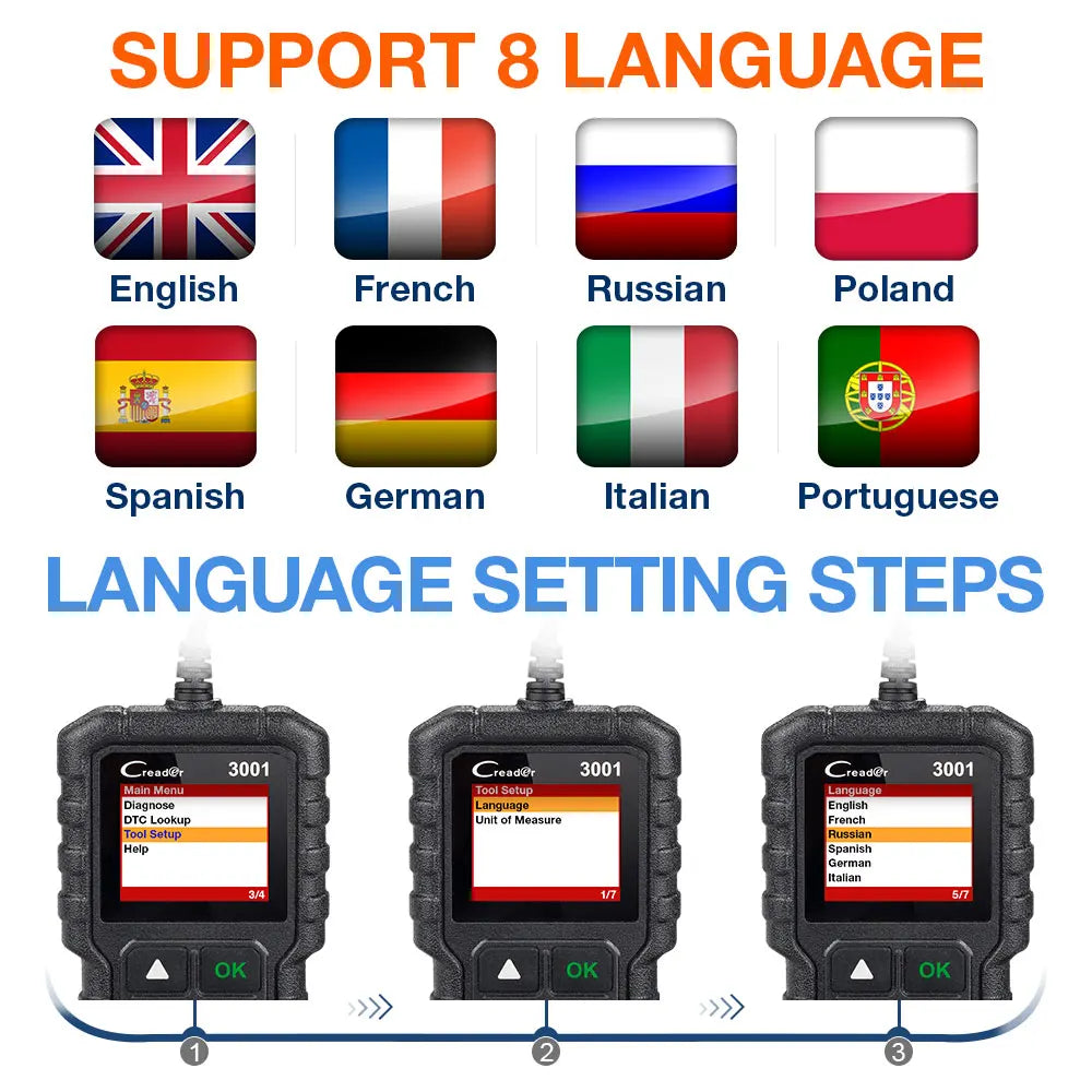 LAUNCH X431 CR3001 Car Full OBD2 Diagnostic Tools Automotive Professional Code Reader Scanner Check Engine Free Update pk ELM327