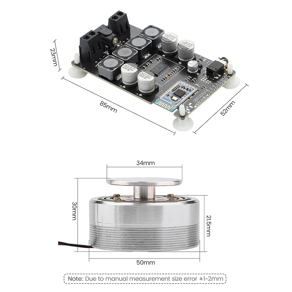 AIYIMA Vibration Full Range Speaker+ Amplifier+ Plug 2 Inch Audio Mini Portable 4/8 Ohm 20/25W Resonance Speakers Diy Bluetooth